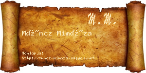 Müncz Mimóza névjegykártya